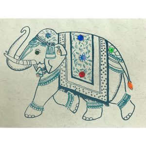 Indian elephant greeting card with envelope