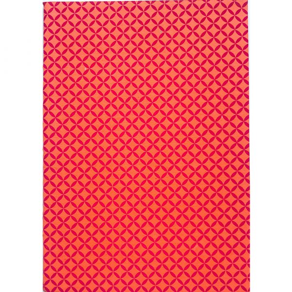 Handcrafted unlined screen-printed notebook with red cover